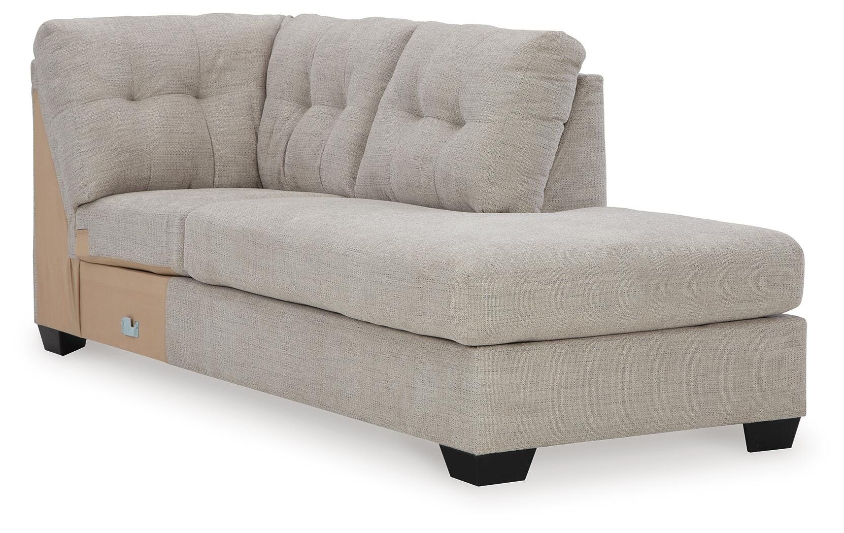 Mahoney 2-Piece RAF Chaise Sectional in Pebble Chenille