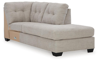 Mahoney 2-Piece RAF Chaise Sectional in Pebble Chenille