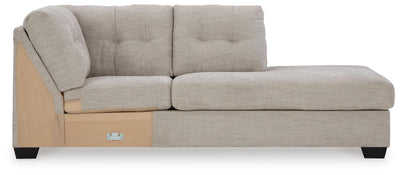 Mahoney 2-Piece RAF Chaise Sleeper Sectional in Pebble Chenille