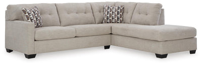 Mahoney 2-Piece RAF Chaise Sleeper Sectional in Pebble Chenille