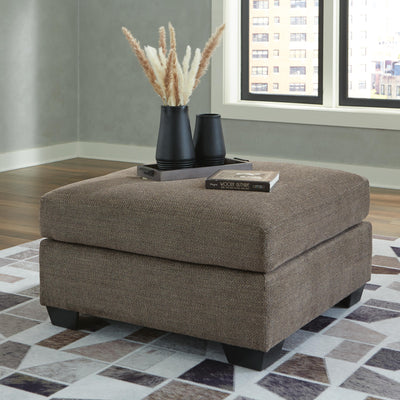 Mahoney Oversized Accent Ottoman in Chocolate Chenille