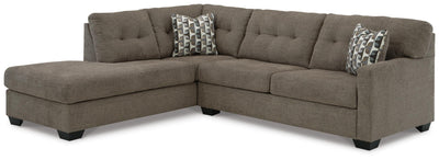 Mahoney 2-Piece LAF Chaise Sleeper Sectional in Chocolate Chenille
