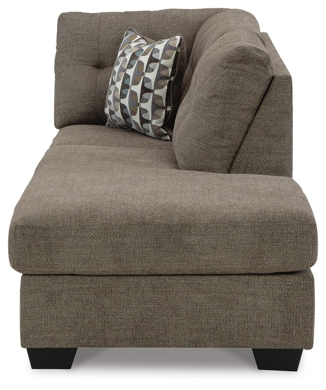 Mahoney 2-Piece RAF Chaise Sleeper Sectional in Chocolate Chenille