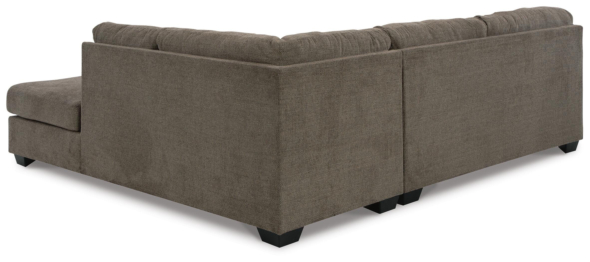 Mahoney 2-Piece RAF Chaise Sleeper Sectional in Chocolate Chenille