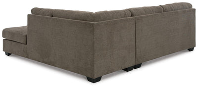 Mahoney 2-Piece RAF Chaise Sleeper Sectional in Chocolate Chenille