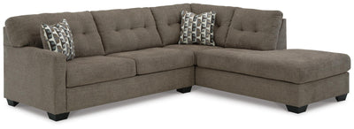 Mahoney 2-Piece RAF Chaise Sectional in Chocolate Chenille