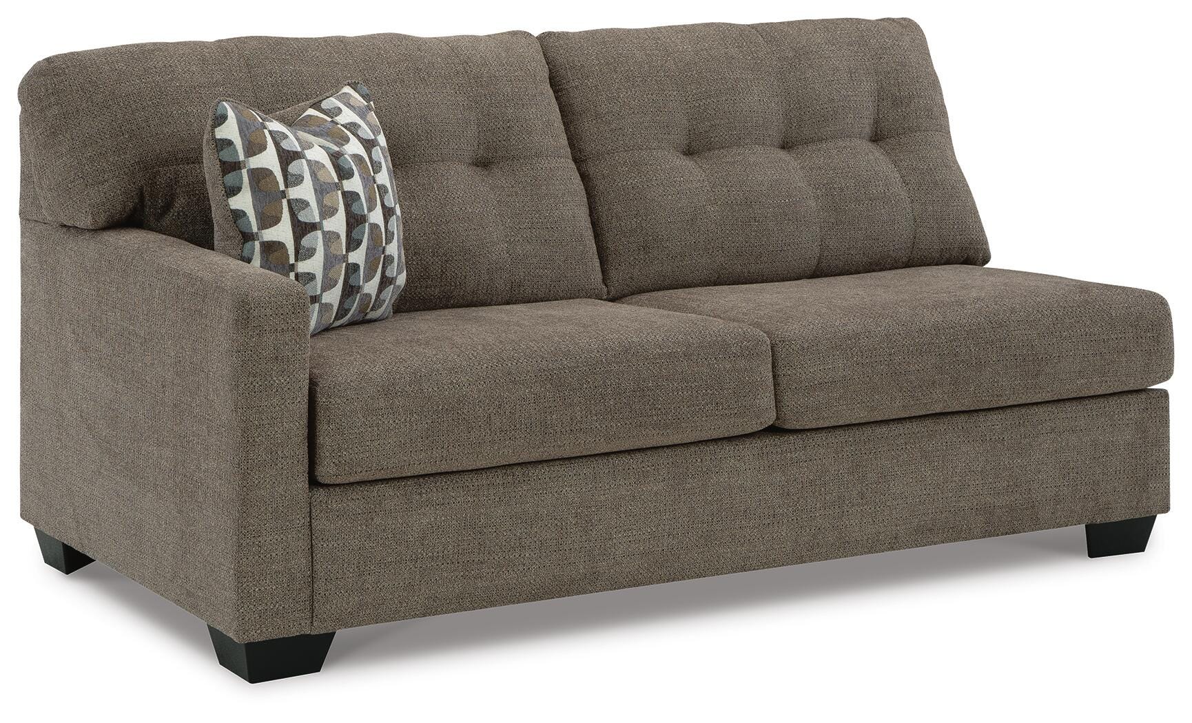 Mahoney 2-Piece RAF Chaise Sleeper Sectional in Chocolate Chenille