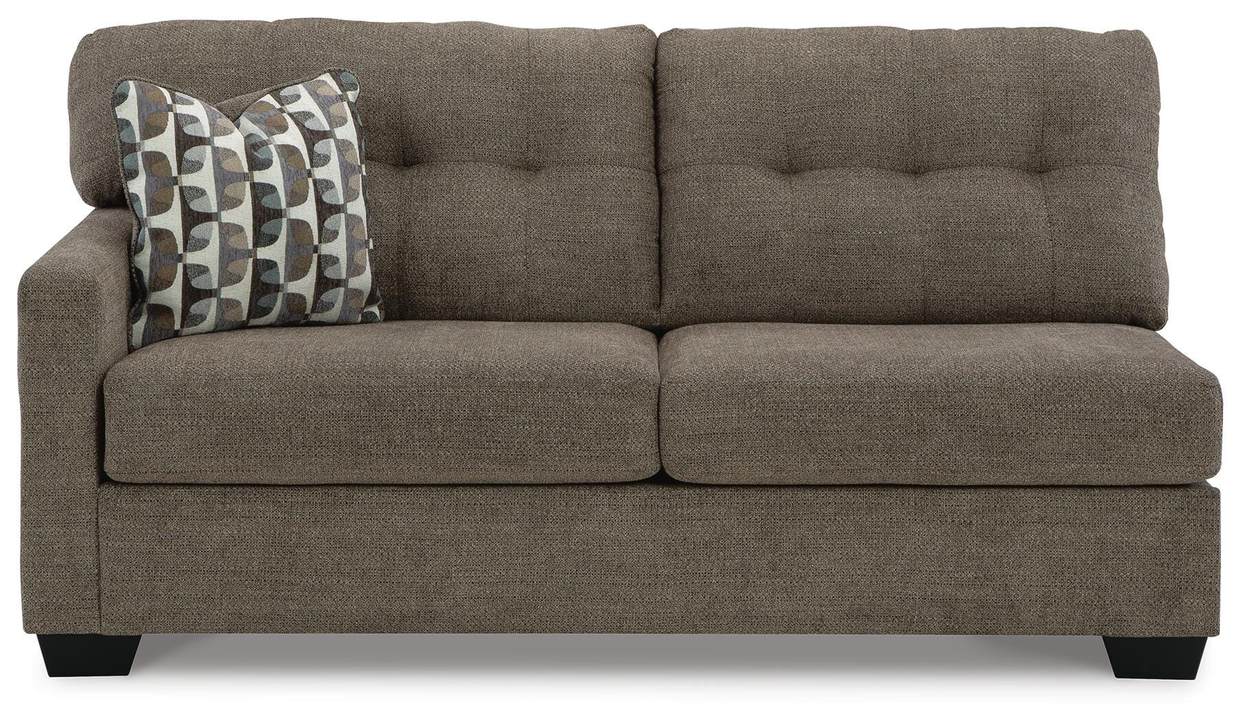 Mahoney 2-Piece RAF Chaise Sleeper Sectional in Chocolate Chenille