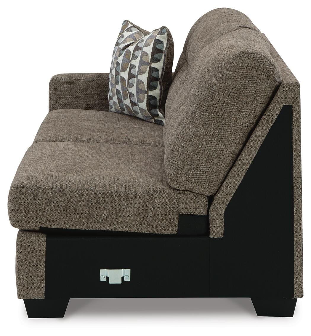 Mahoney 2-Piece RAF Chaise Sectional in Chocolate Chenille