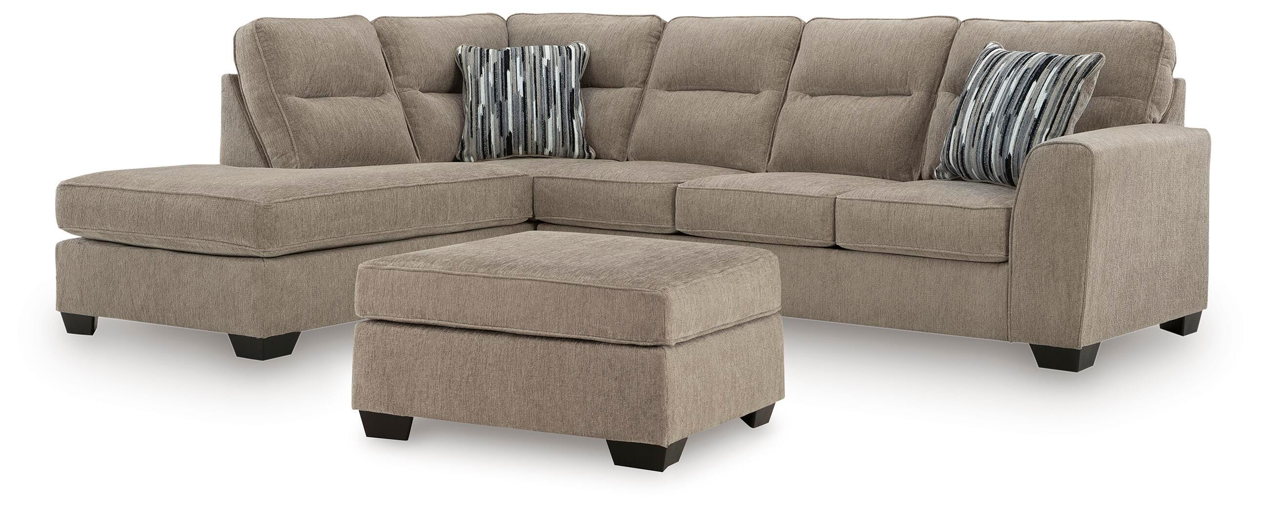 Olten 2-Piece Sectional with Chaise and Ottoman in Mocha