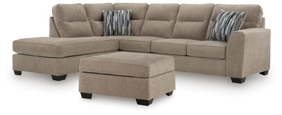 Olten 2-Piece Sectional with Chaise and Ottoman in Mocha