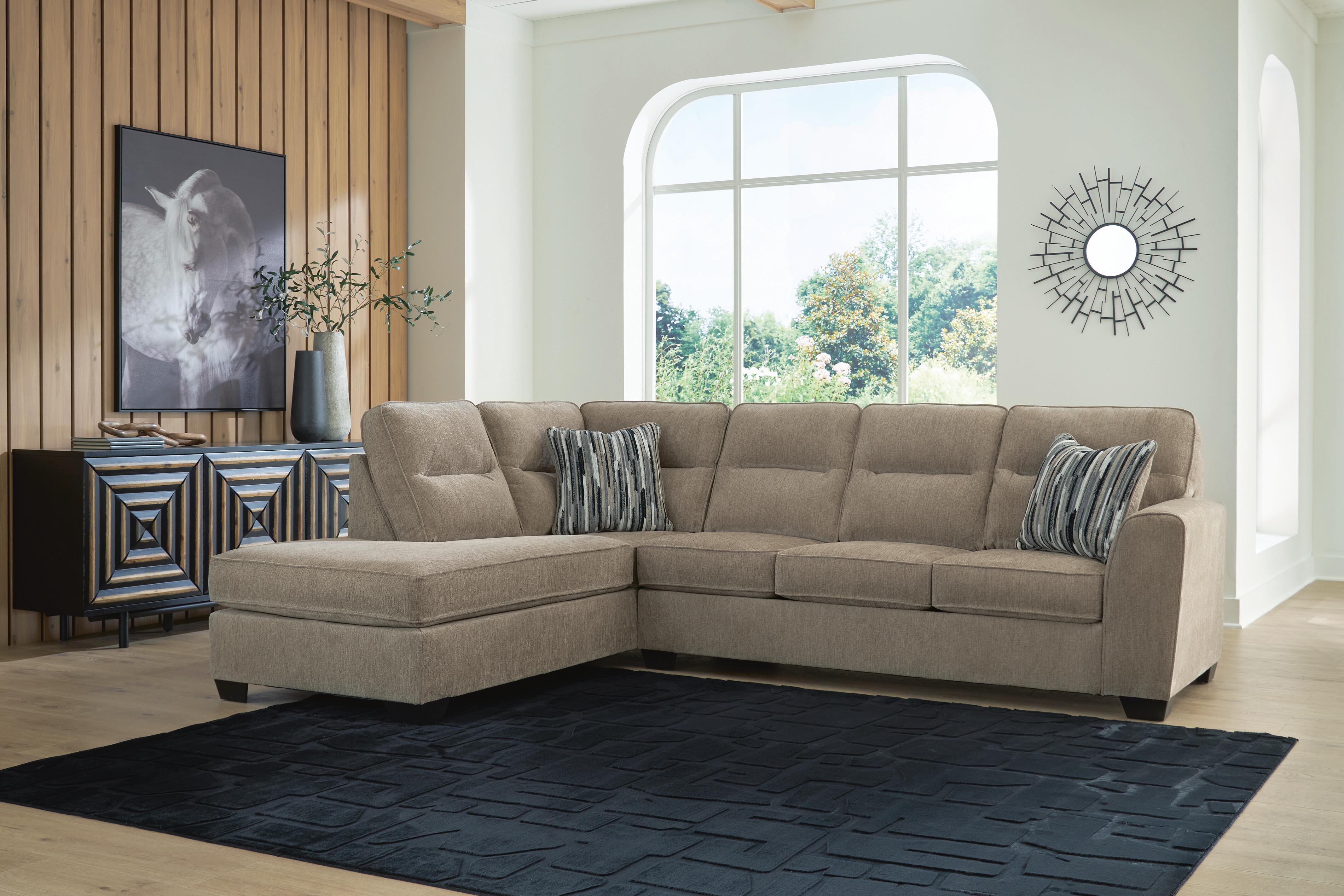 Olten 2-Piece LAF Chaise Sectional in Mocha Chenille