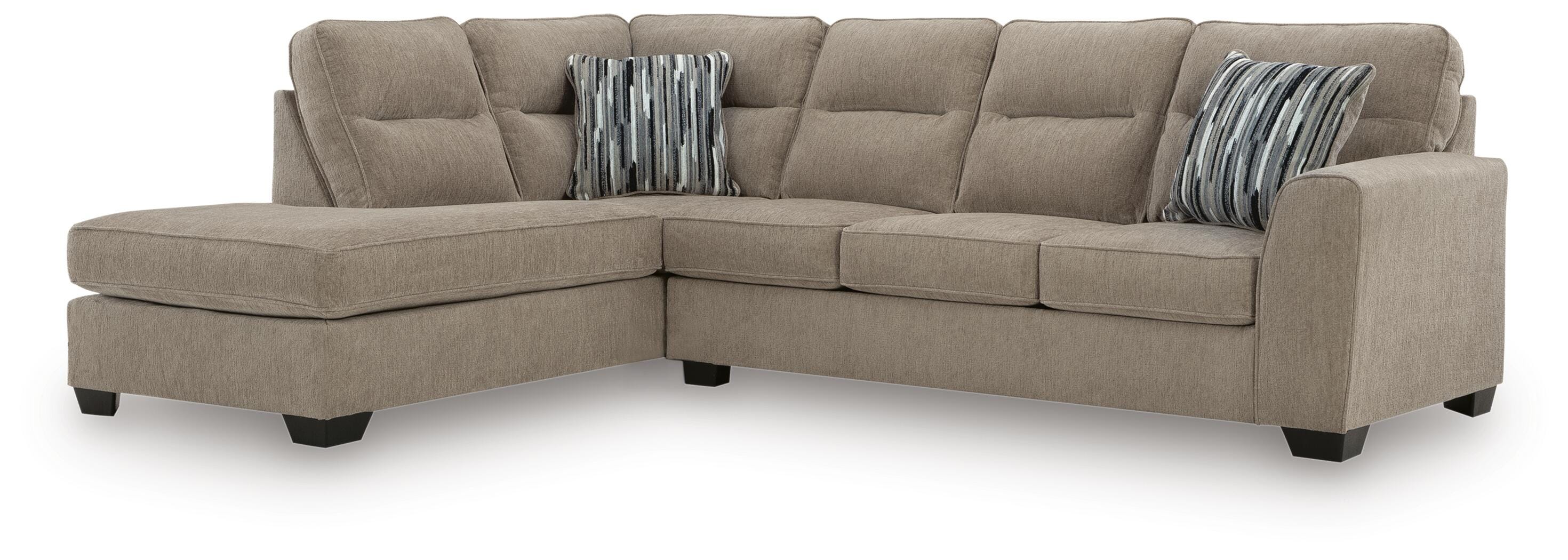 Olten 2-Piece LAF Chaise Sectional in Mocha Chenille