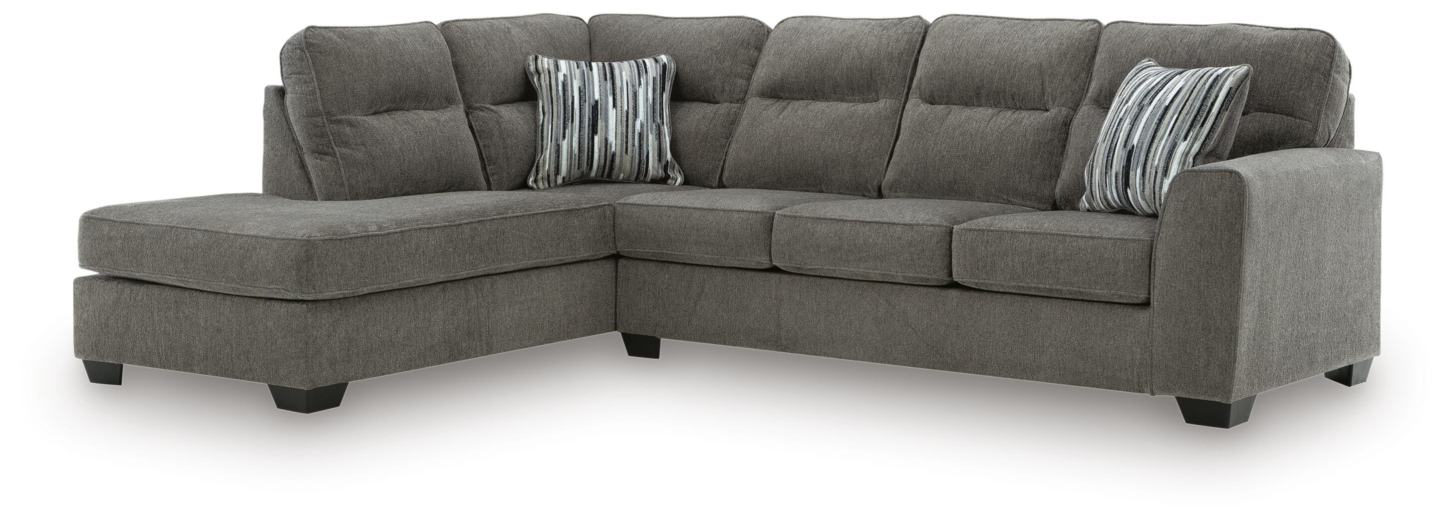 Olten 2-Piece LAF Chaise Sectional in Graphite Chenille