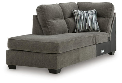 Olten 2-Piece LAF Chaise Sectional in Graphite Chenille