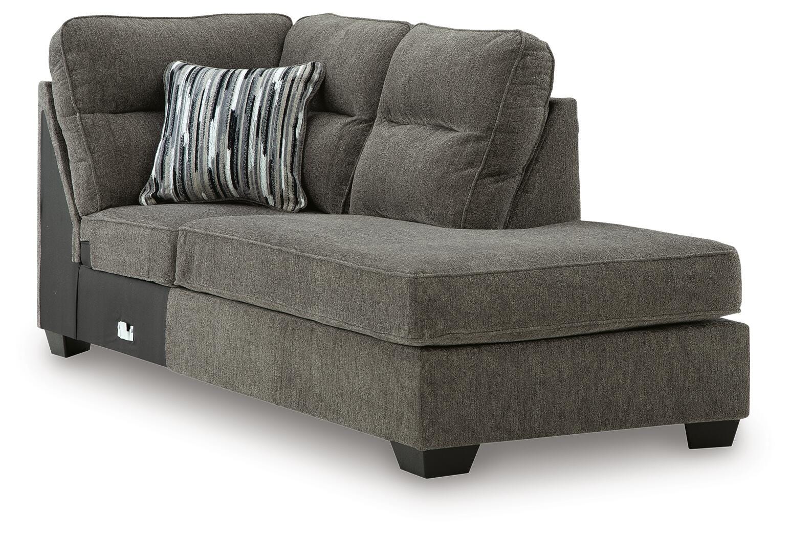 Olten 2-Piece RAF Chaise Sectional in Graphite Chenille