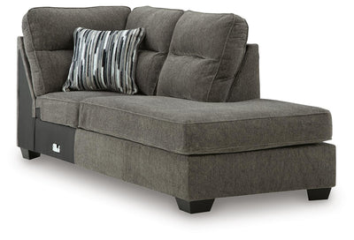 Olten 2-Piece RAF Chaise Sectional in Graphite Chenille