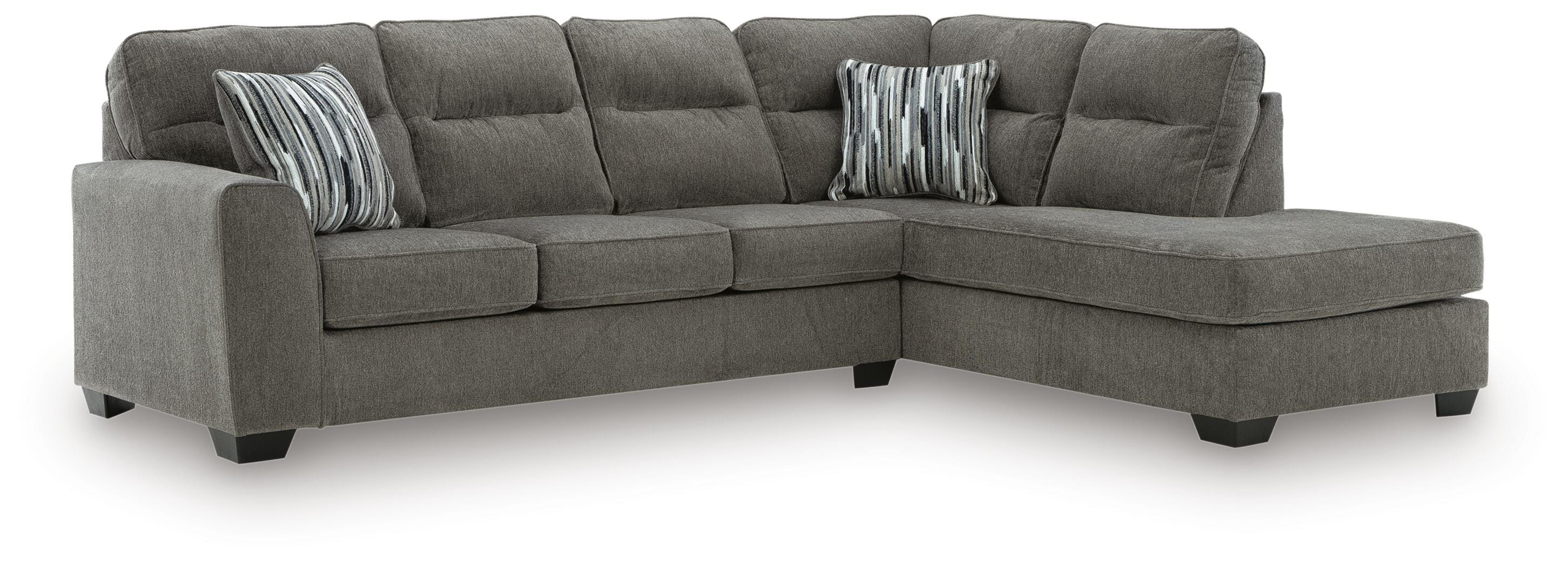 Olten 2-Piece RAF Chaise Sectional in Graphite Chenille