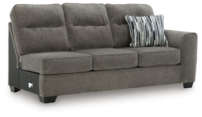 Olten 2-Piece LAF Chaise Sectional in Graphite Chenille