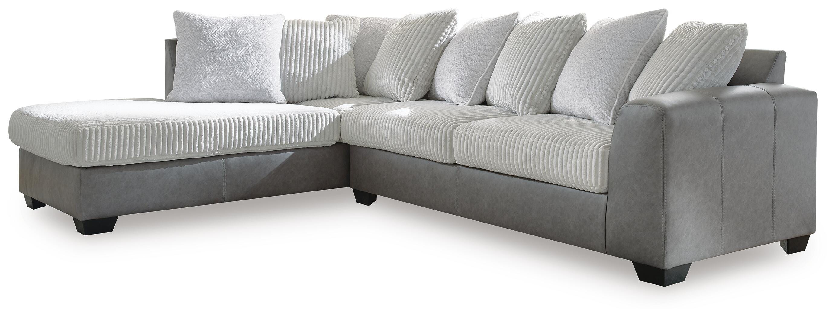Clairette Court 2-Piece LAF Chaise Sectional in Alloy Chenille