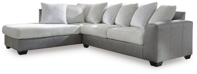 Clairette Court 2-Piece LAF Chaise Sectional in Alloy Chenille