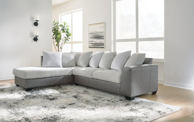 Clairette Court 2-Piece LAF Chaise Sectional in Alloy Chenille
