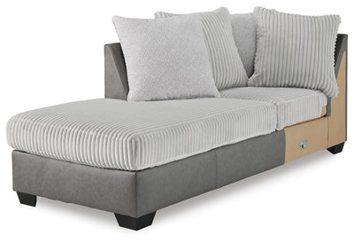 Clairette Court 2-Piece LAF Chaise Sectional in Alloy Chenille