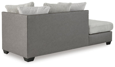 Clairette Court 2-Piece LAF Chaise Sectional in Alloy Chenille