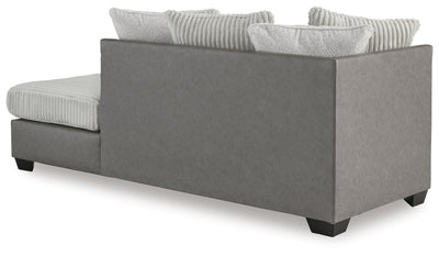 Clairette Court 2-Piece RAF Chaise Sectional in Alloy Chenille