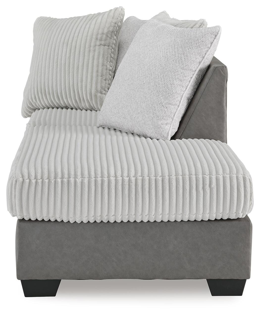 Clairette Court 2-Piece RAF Chaise Sectional in Alloy Chenille