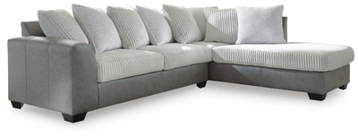 Clairette Court 2-Piece RAF Chaise Sectional in Alloy Chenille