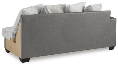 Clairette Court 2-Piece RAF Chaise Sectional in Alloy Chenille