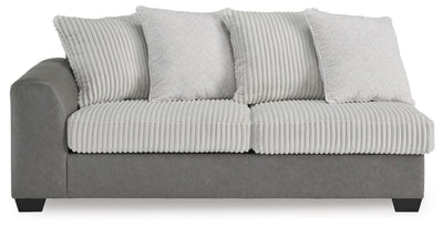Clairette Court 2-Piece RAF Chaise Sectional in Alloy Chenille