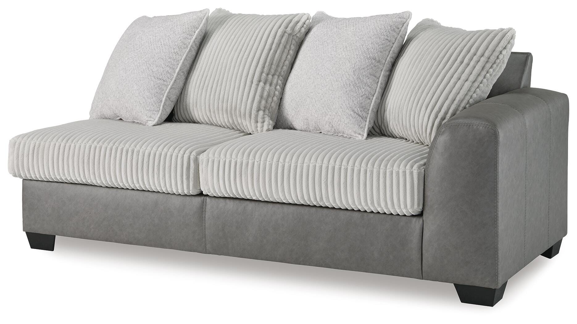 Clairette Court 2-Piece LAF Chaise Sectional in Alloy Chenille