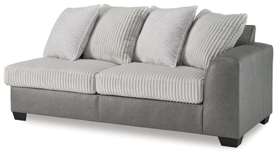 Clairette Court 2-Piece LAF Chaise Sectional in Alloy Chenille