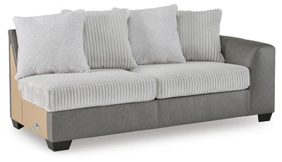 Clairette Court 2-Piece LAF Chaise Sectional in Alloy Chenille