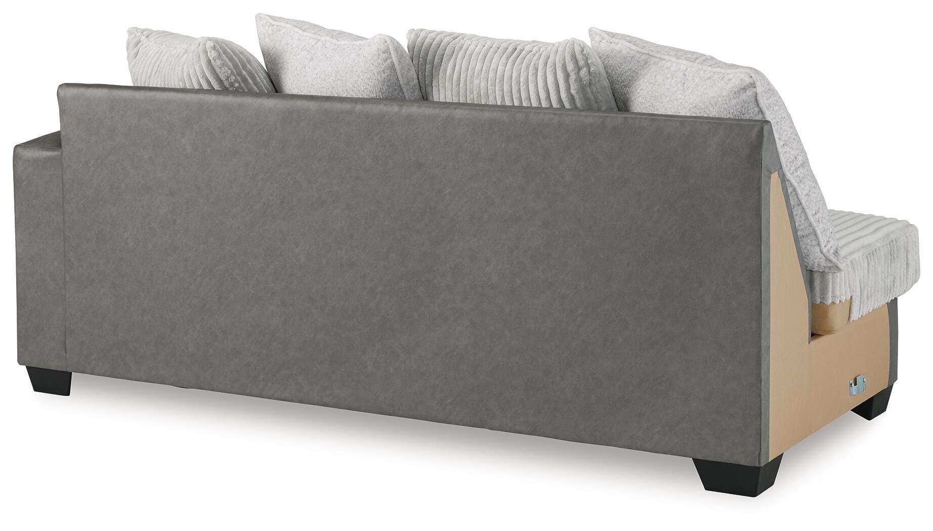 Clairette Court 2-Piece LAF Chaise Sectional in Alloy Chenille