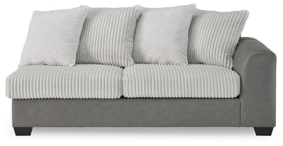 Clairette Court 2-Piece LAF Chaise Sectional in Alloy Chenille