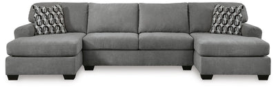 Birkdale Court 3-Piece RAF Sectional in Gray Chenille