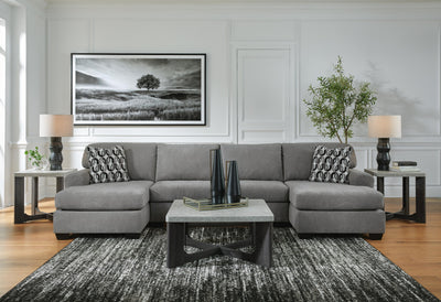 Birkdale Court 3-Piece RAF Sectional in Gray Chenille