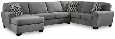 Birkdale Court 3-Piece LAF Chaise Sectional in Gray Chenille