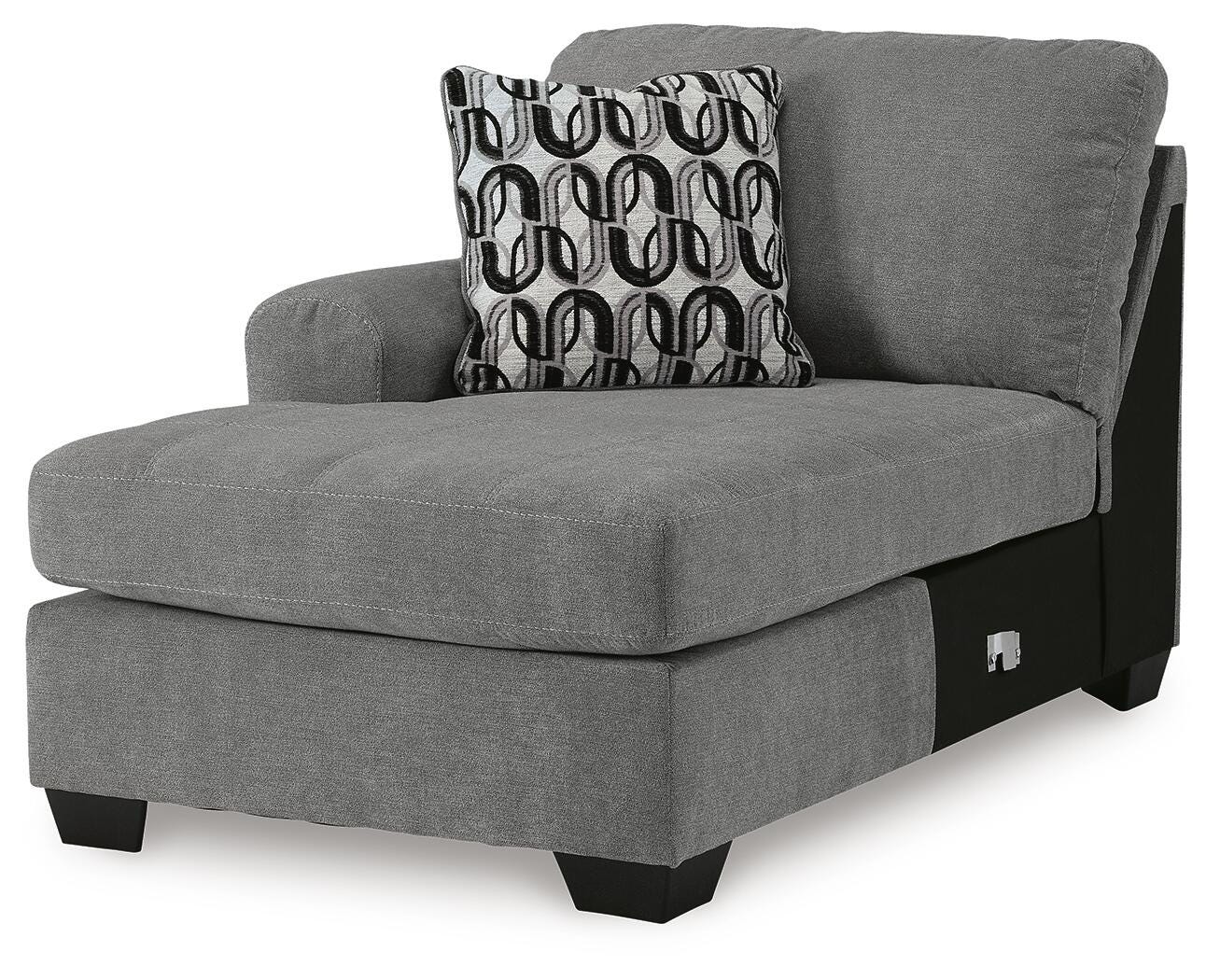 Birkdale Court 3-Piece LAF Chaise Sectional in Gray Chenille