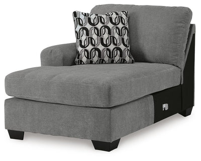 Birkdale Court 3-Piece RAF Sectional in Gray Chenille