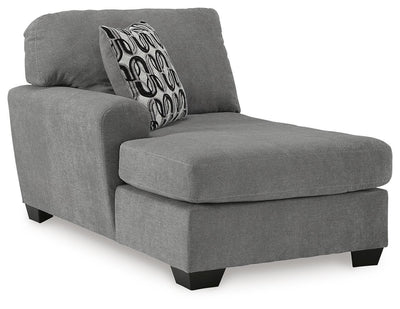 Birkdale Court 3-Piece LAF Chaise Sectional in Gray Chenille