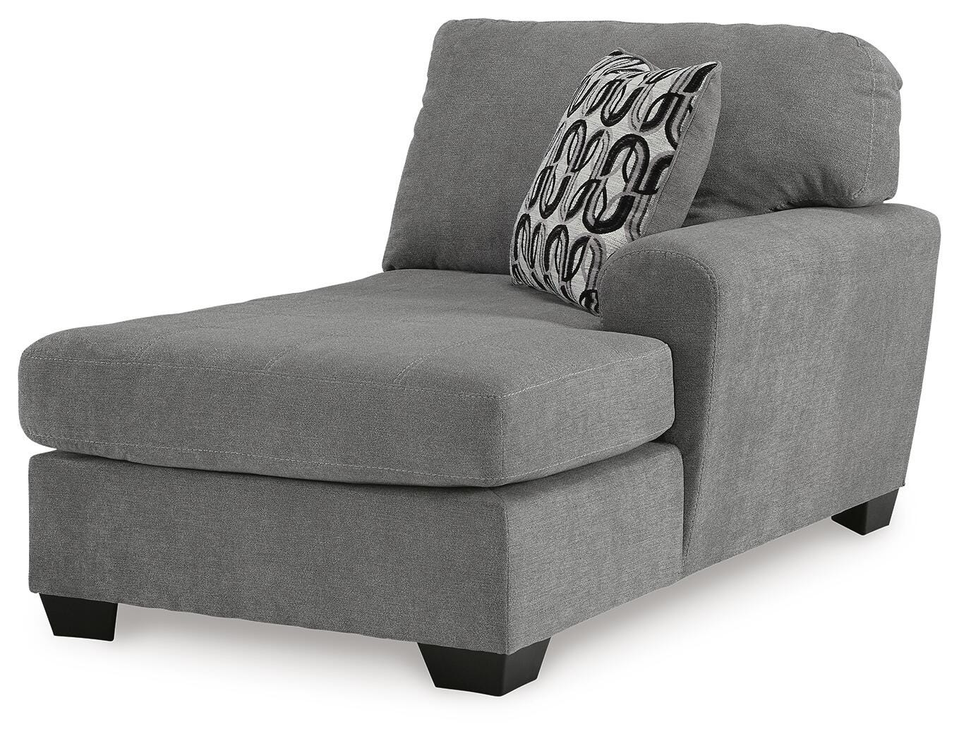 Birkdale Court 3-Piece RAF Chaise Sectional in Gray Chenille