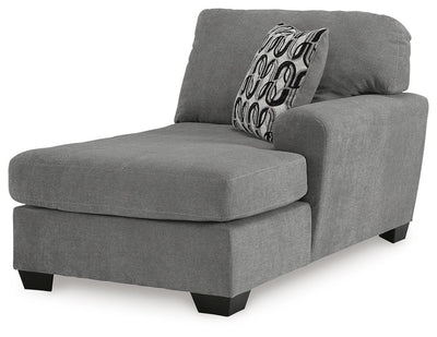 Birkdale Court 3-Piece RAF Sectional in Gray Chenille