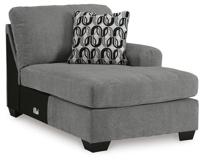 Birkdale Court 3-Piece RAF Chaise Sectional in Gray Chenille