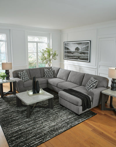 Birkdale Court 3-Piece RAF Chaise Sectional in Gray Chenille