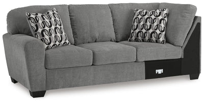 Birkdale Court 3-Piece RAF Chaise Sectional in Gray Chenille