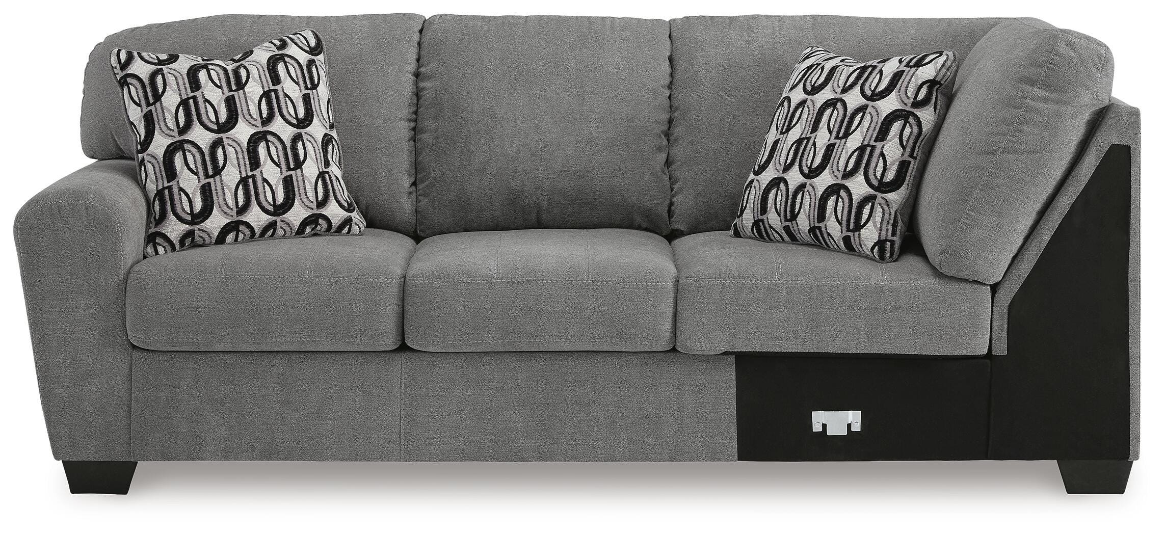 Birkdale Court 3-Piece RAF Chaise Sectional in Gray Chenille